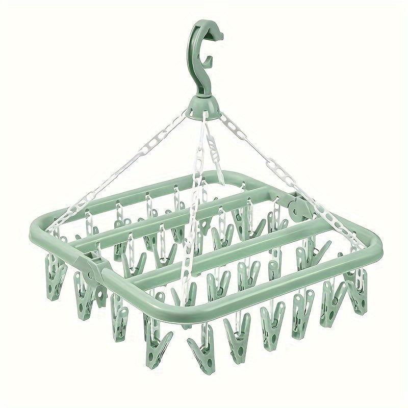 DryClip - Folding clothes horse with 32 clips