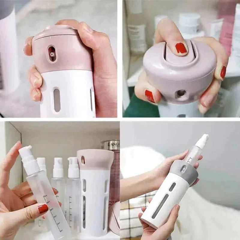 JetSetGo – 4-in-1 Dispenser Bottle for Stress-Free Travel!