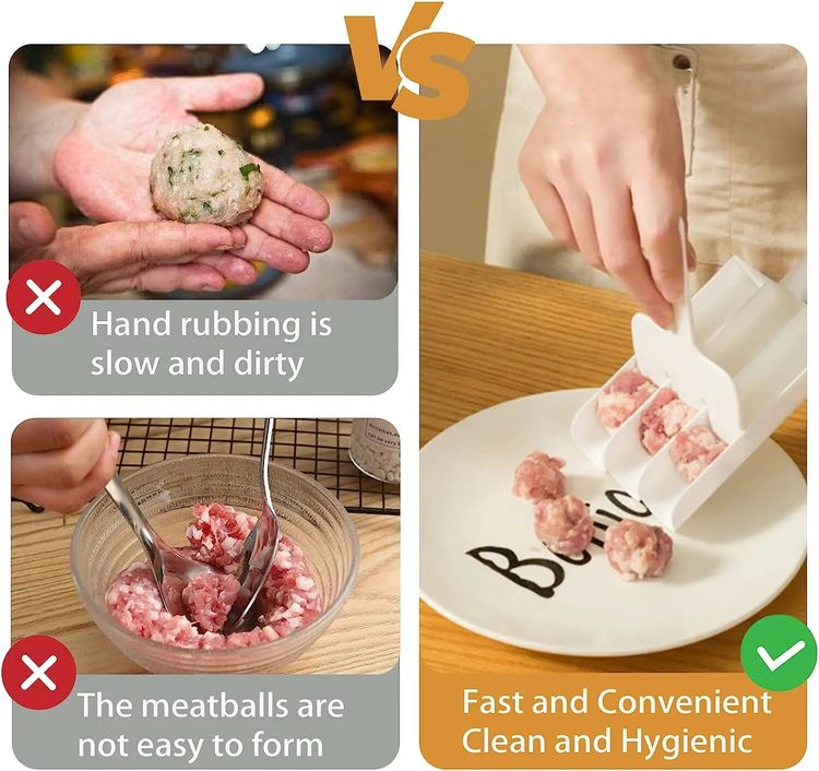 MultiForm - 3-in-1 meatball shaper for clean & fast cooking