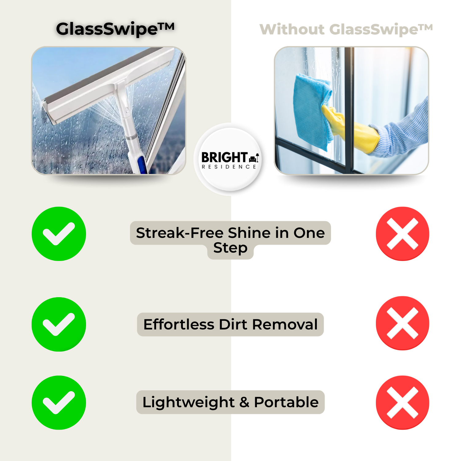 GlassSwipe™ - Streak-free shine with one swipe