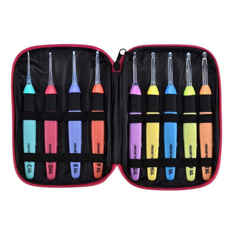 GlowHook - Glowing crochet hooks for every occasion (set of 9)