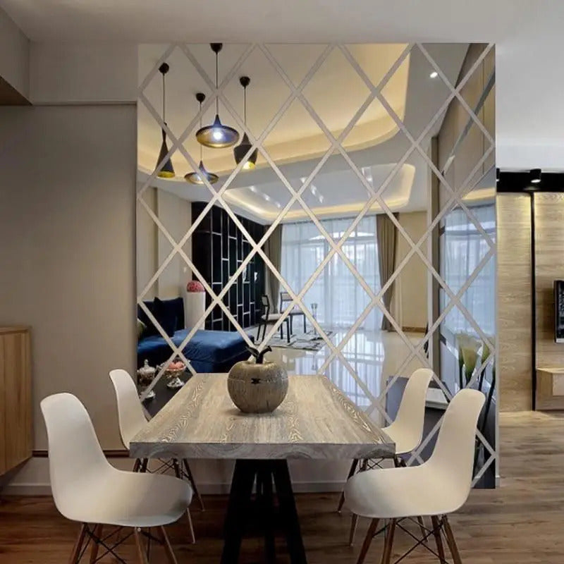 ReflectoShine – Instant Style and Light with Mirror Wall Stickers! (Set of 32)