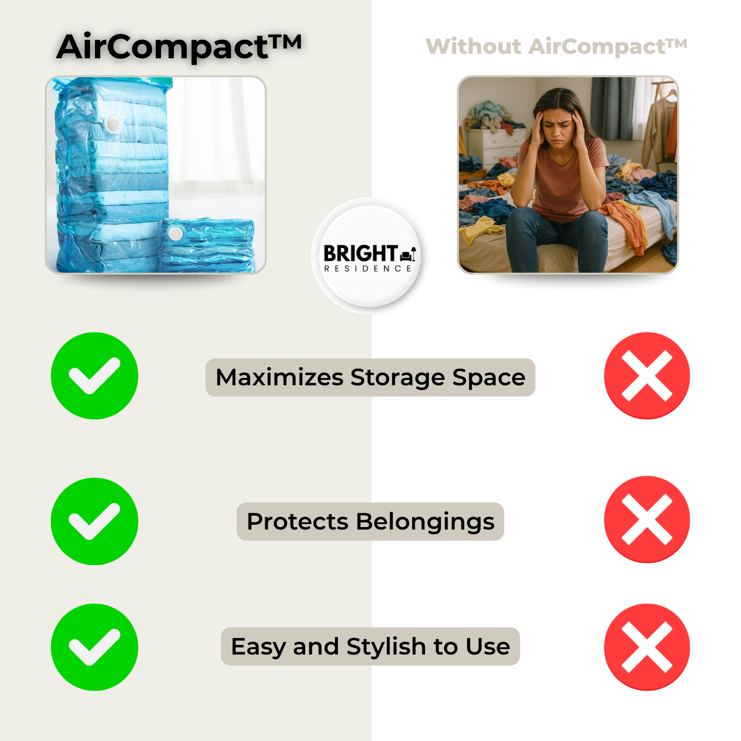 AirCompact - compact storage with electric pump and bags