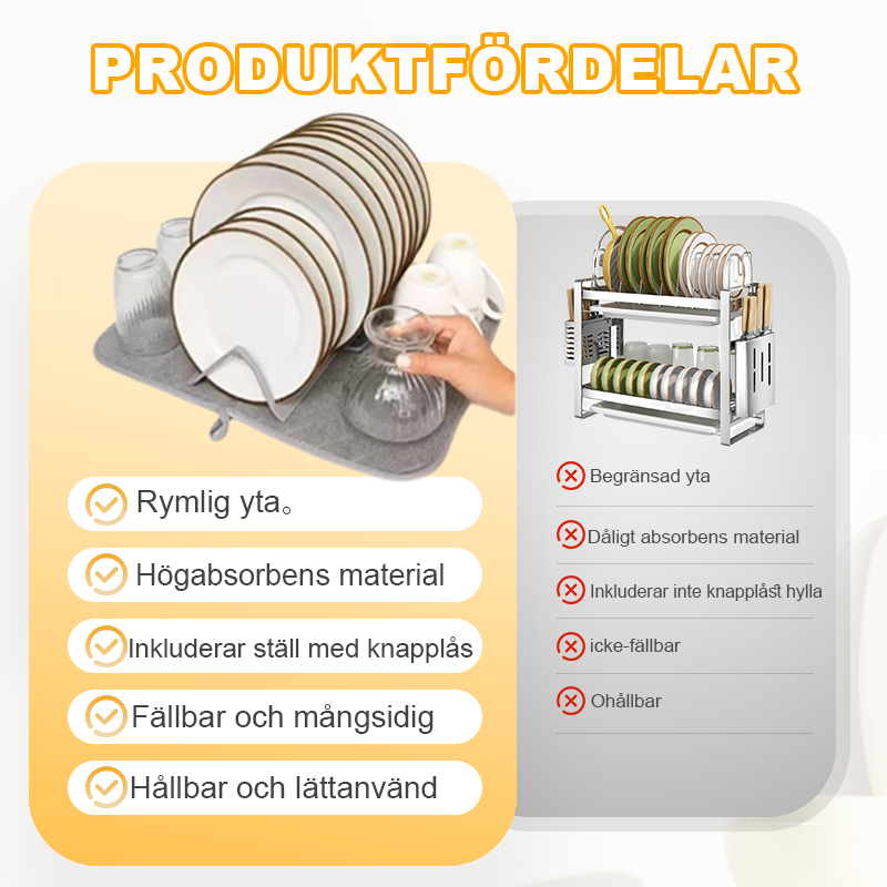 DryDish – Foldable Drying Mat for a Tidy Kitchen!