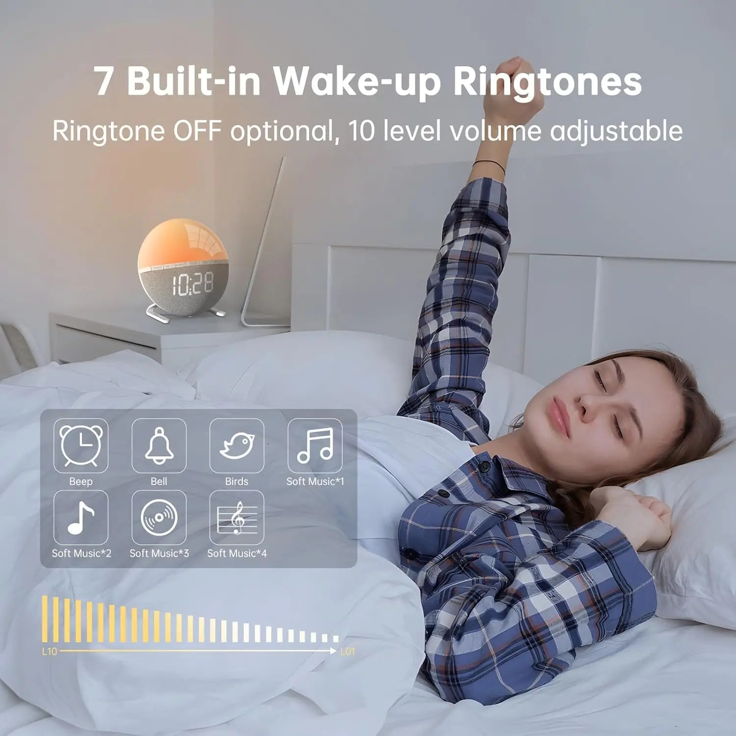 LumiRise – The Gentle Sunrise Alarm Clock for Restful Waking Up
