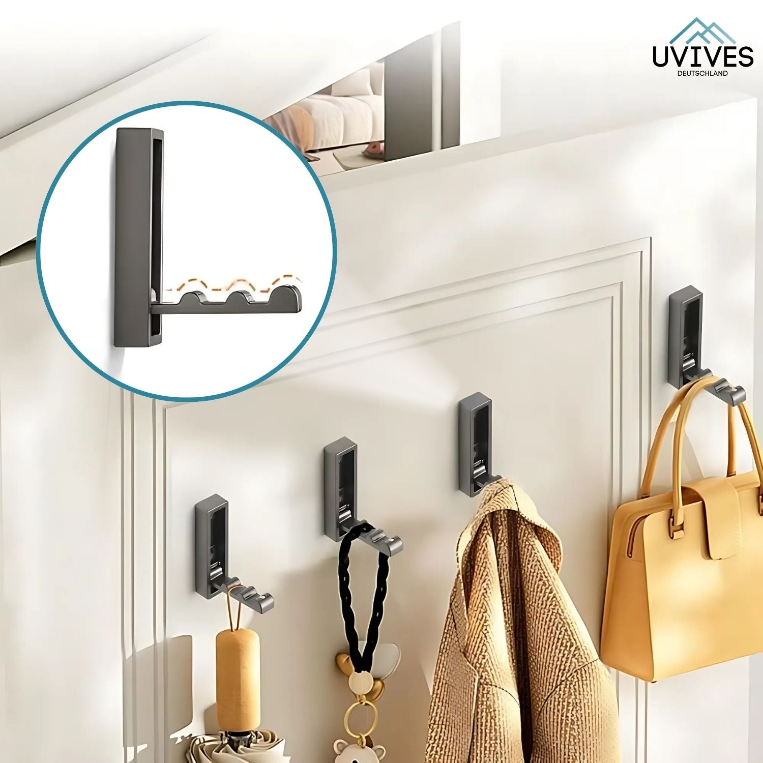 2+2 FREE | FlipHook™ - Rectangular foldable coat and clothes hooks