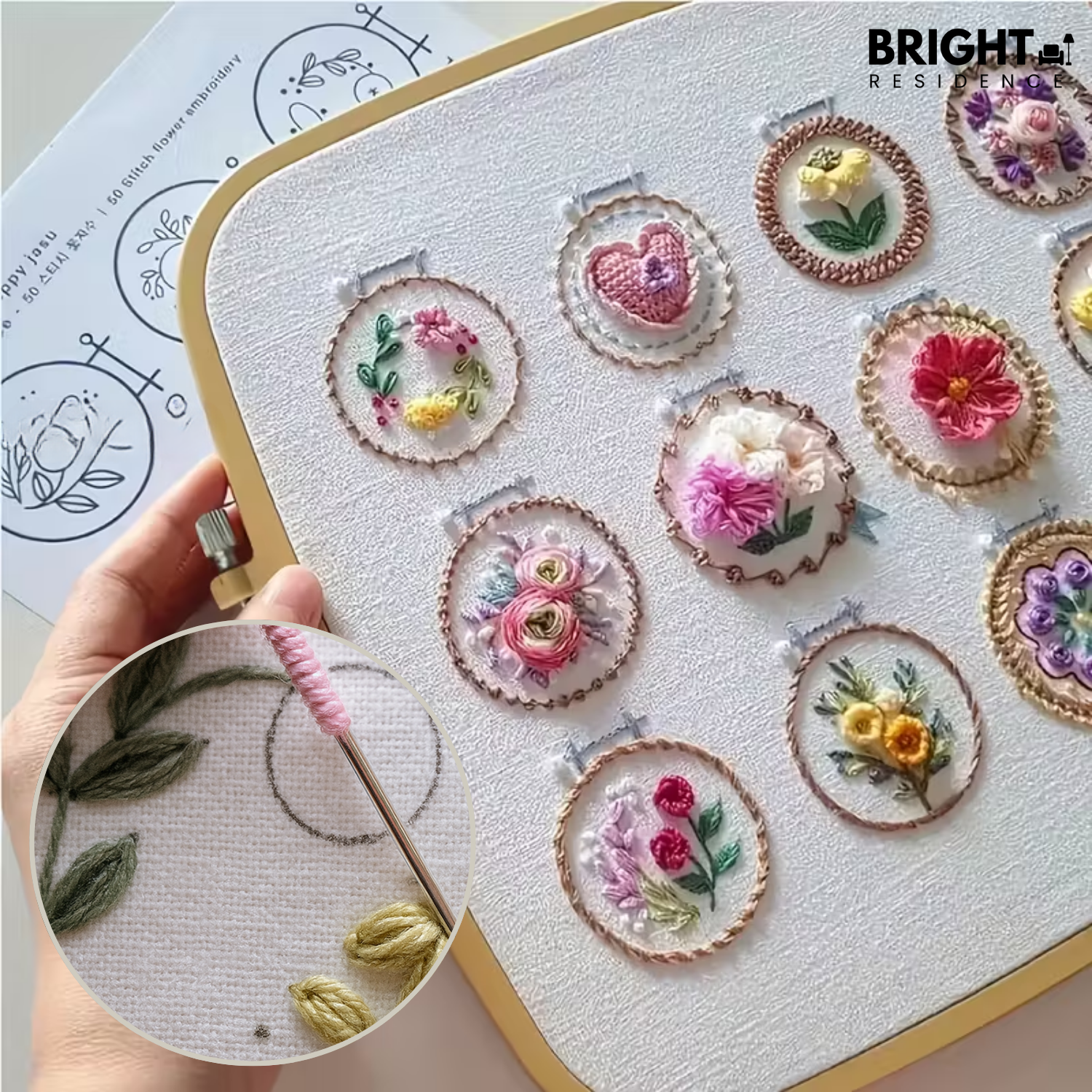 StitchBloom – Flower Embroidery for Relaxation & Beautification!