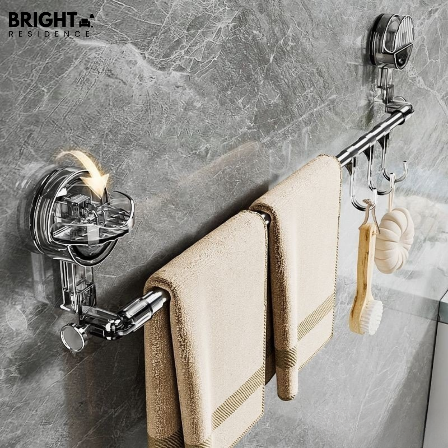 HangRack™ - Adjustable stainless steel towel rack with suction cups