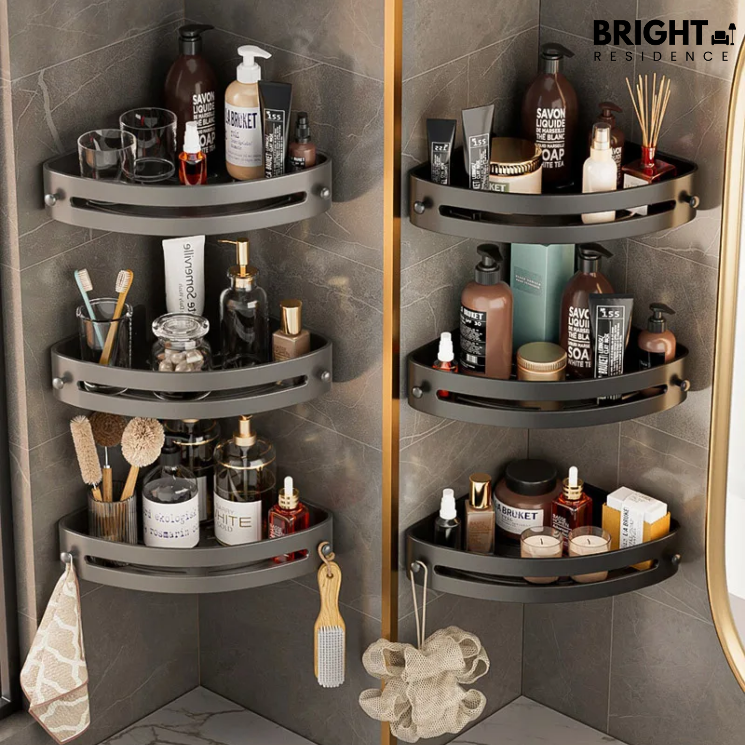 StickShelf™ - Extra Bathroom Storage Without Drilling
