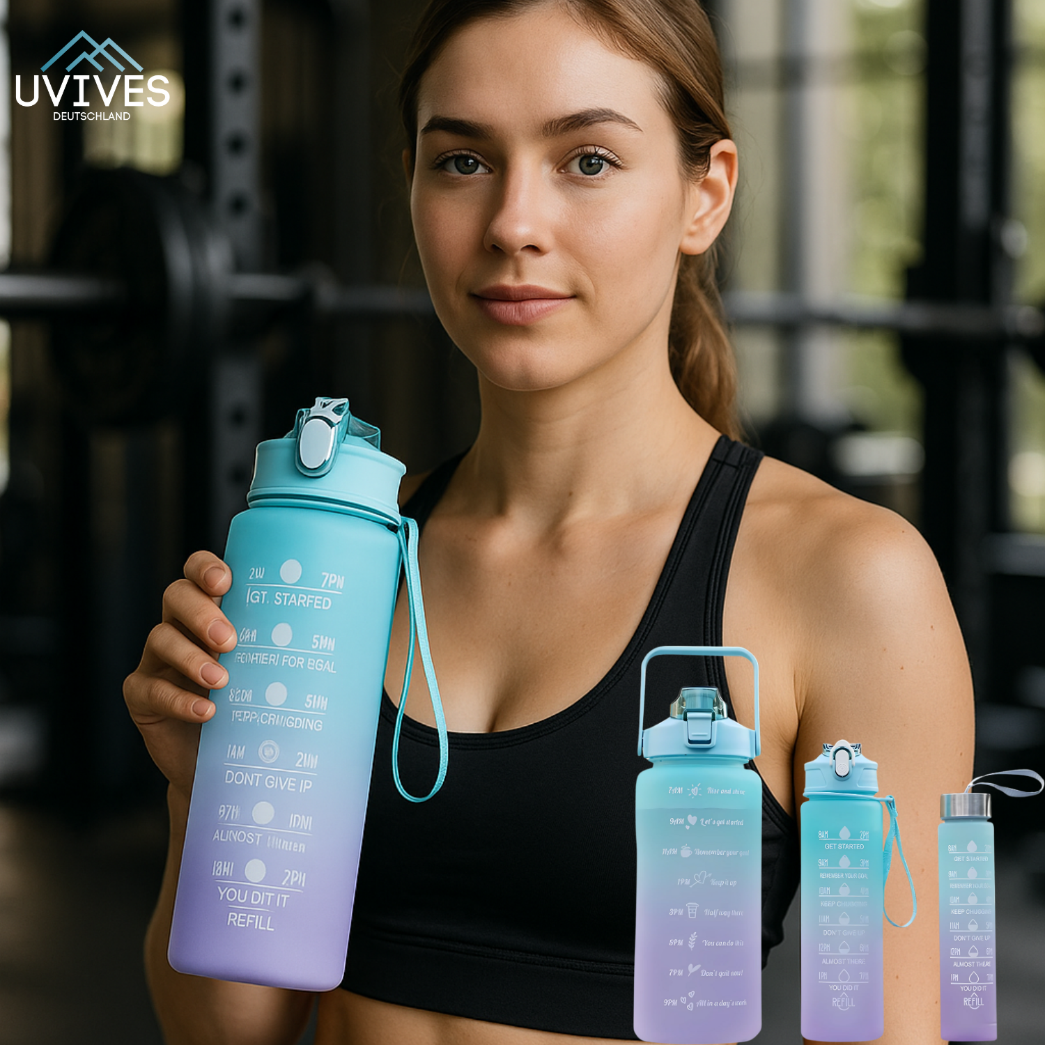 MotivaSip | Daily Hydration with Style & Motivation (Set of 3 Bottles)