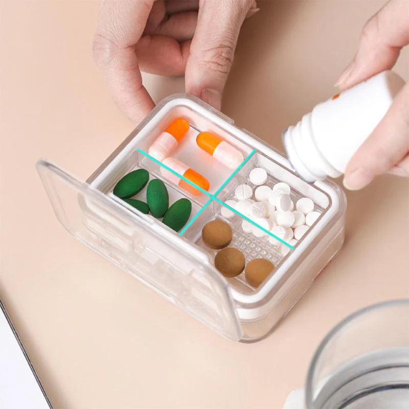 1+1 FREE | MediSnap – The Compact 2-in-1 Pill Box with Cutter for On-the-Go Convenience