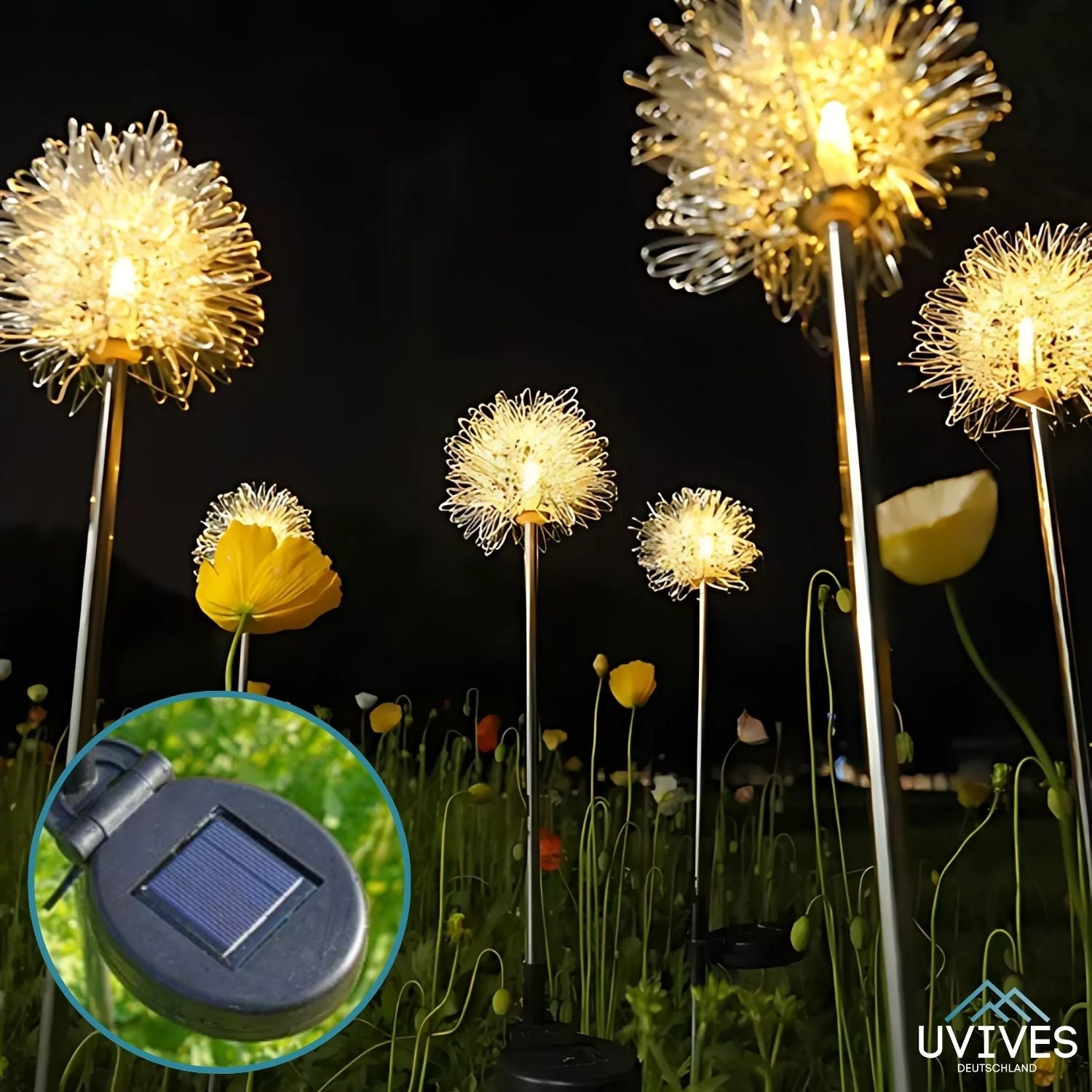 DandeLight™ - Waterproof solar garden light in dandelion design