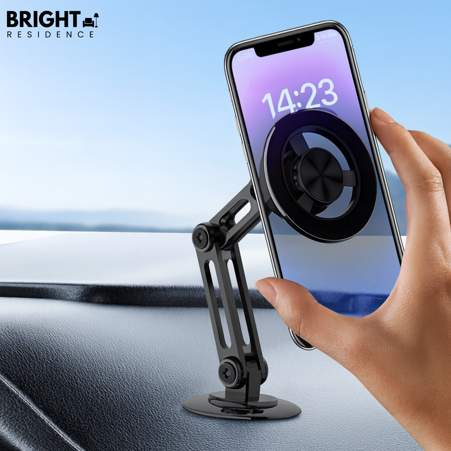GripMaster – Magnetic Car Phone Mount – One-Second Lock – 360° Rotation
