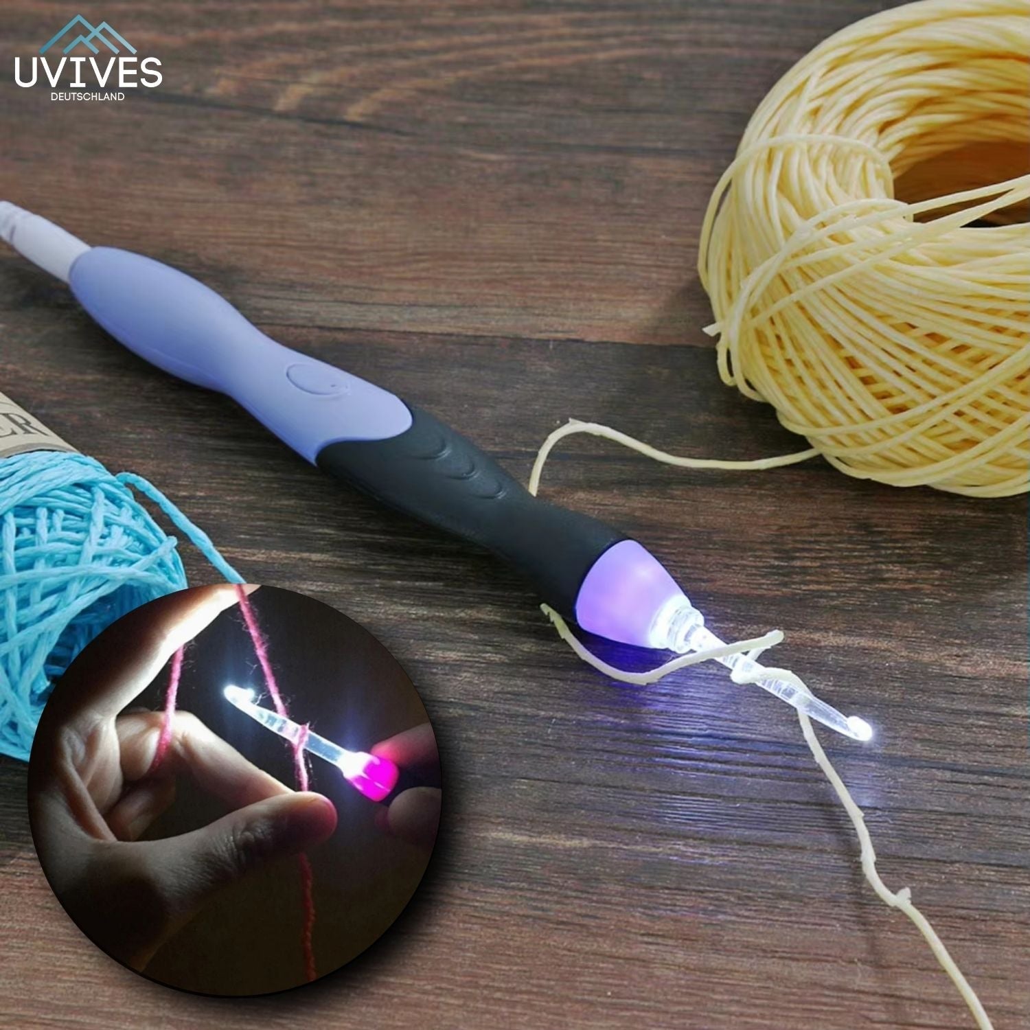 BrightLoop™ - Rechargeable luminous crochet hook set