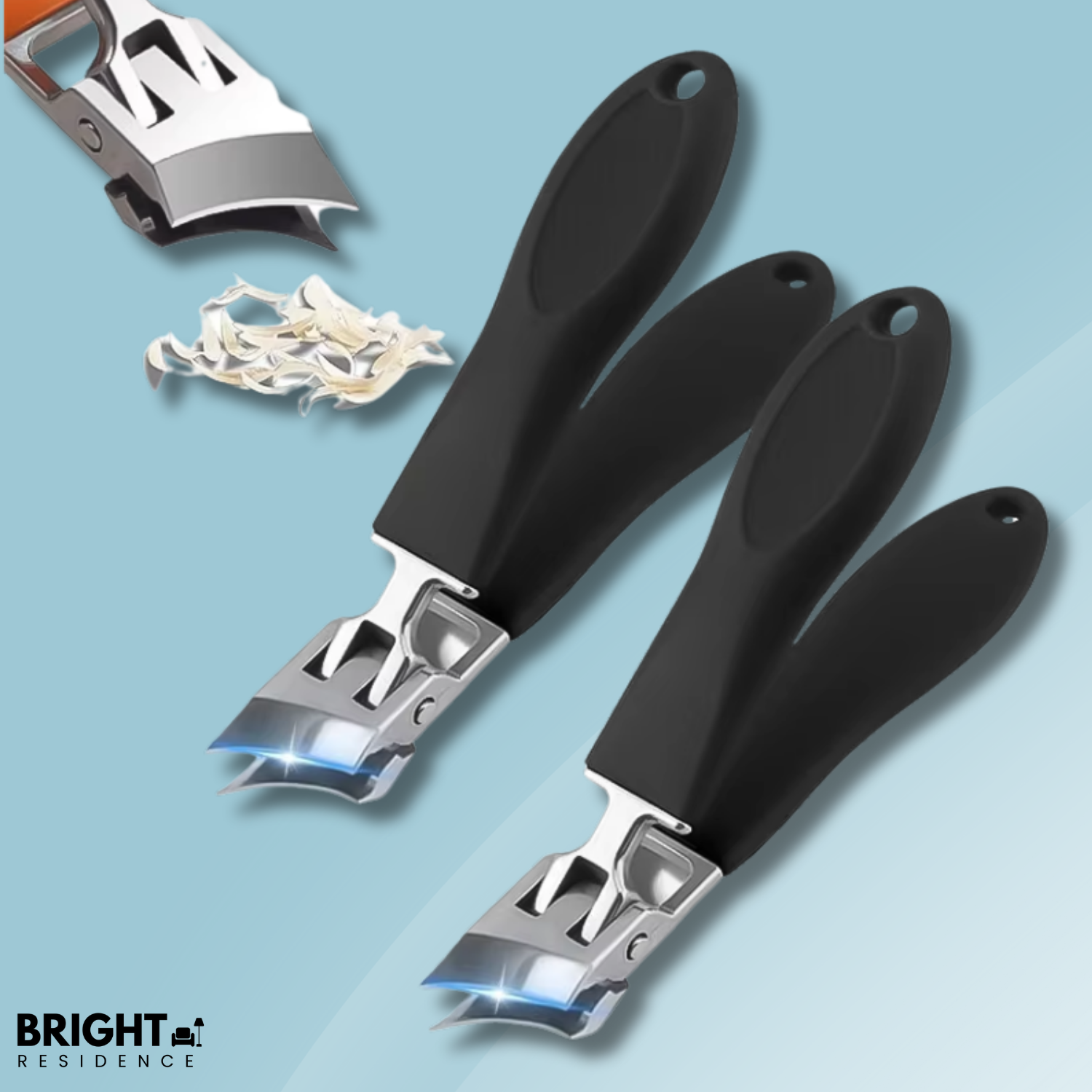 WideTrim™ - Wide-opening, splash-proof, angled nail clippers