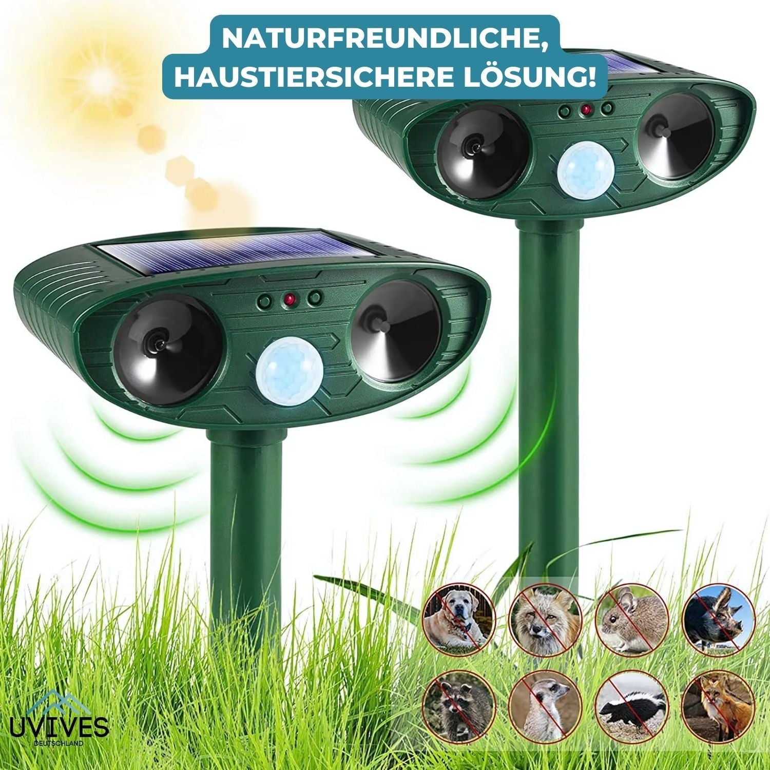 SolarSonic™ - Solar-powered animal repellent with ultrasound