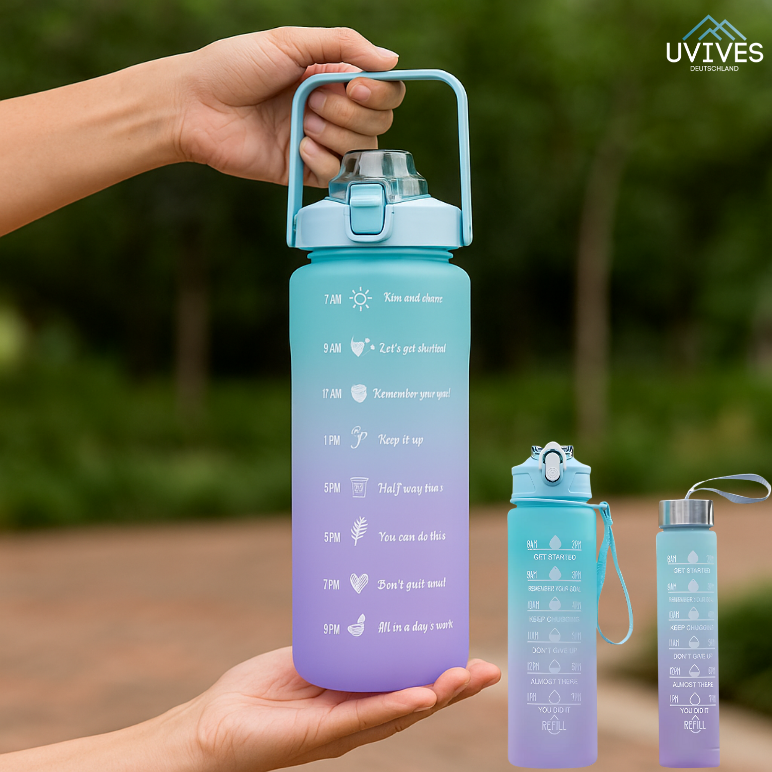 MotivaSip | Daily Hydration with Style & Motivation (Set of 3 Bottles)