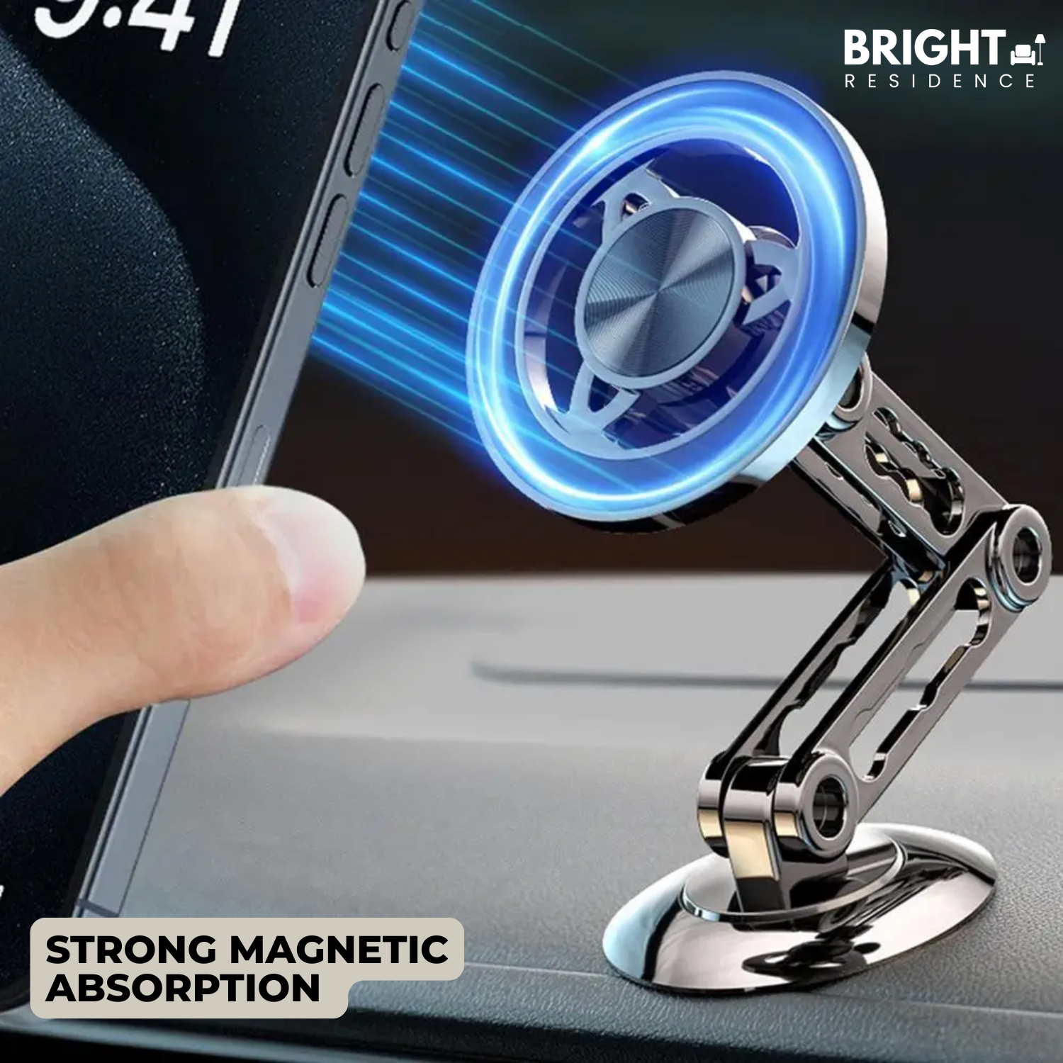GripMaster – Magnetic Car Phone Mount – One-Second Lock – 360° Rotation