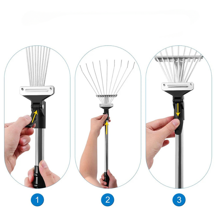 MultiRake™ - Retractable leaf rake