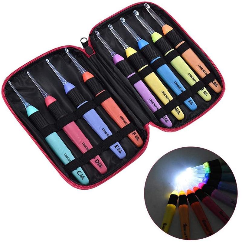 GlowHook - Glowing crochet hooks for every occasion (set of 9)