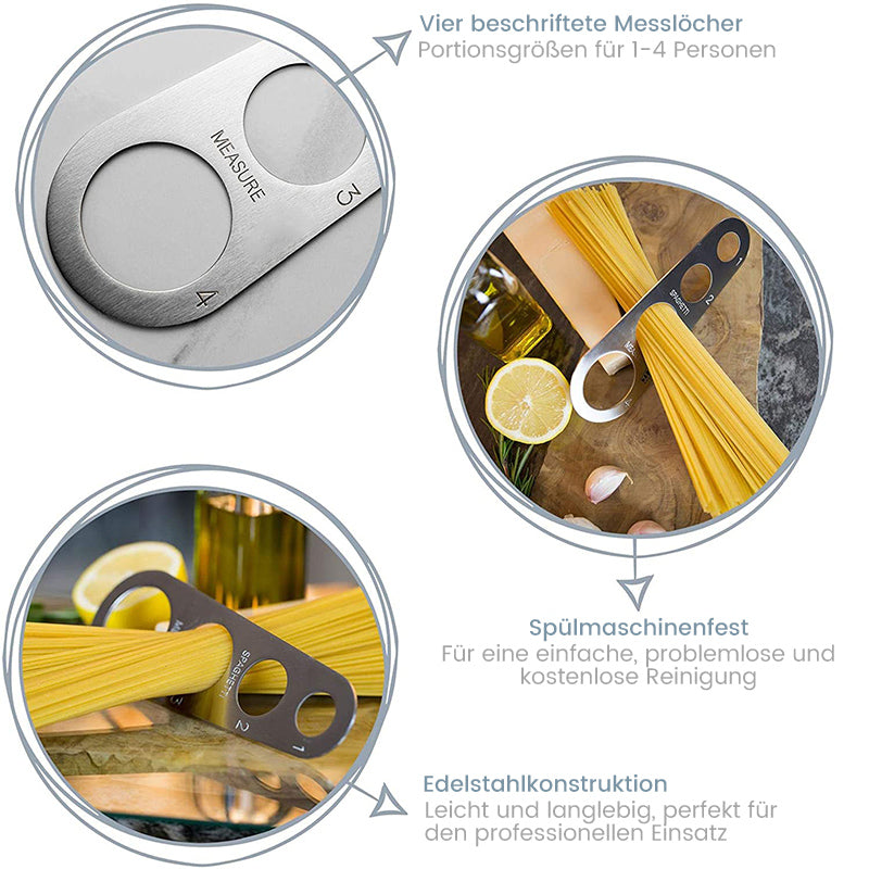 NoodleRing - 4-hole stainless steel pasta measurer