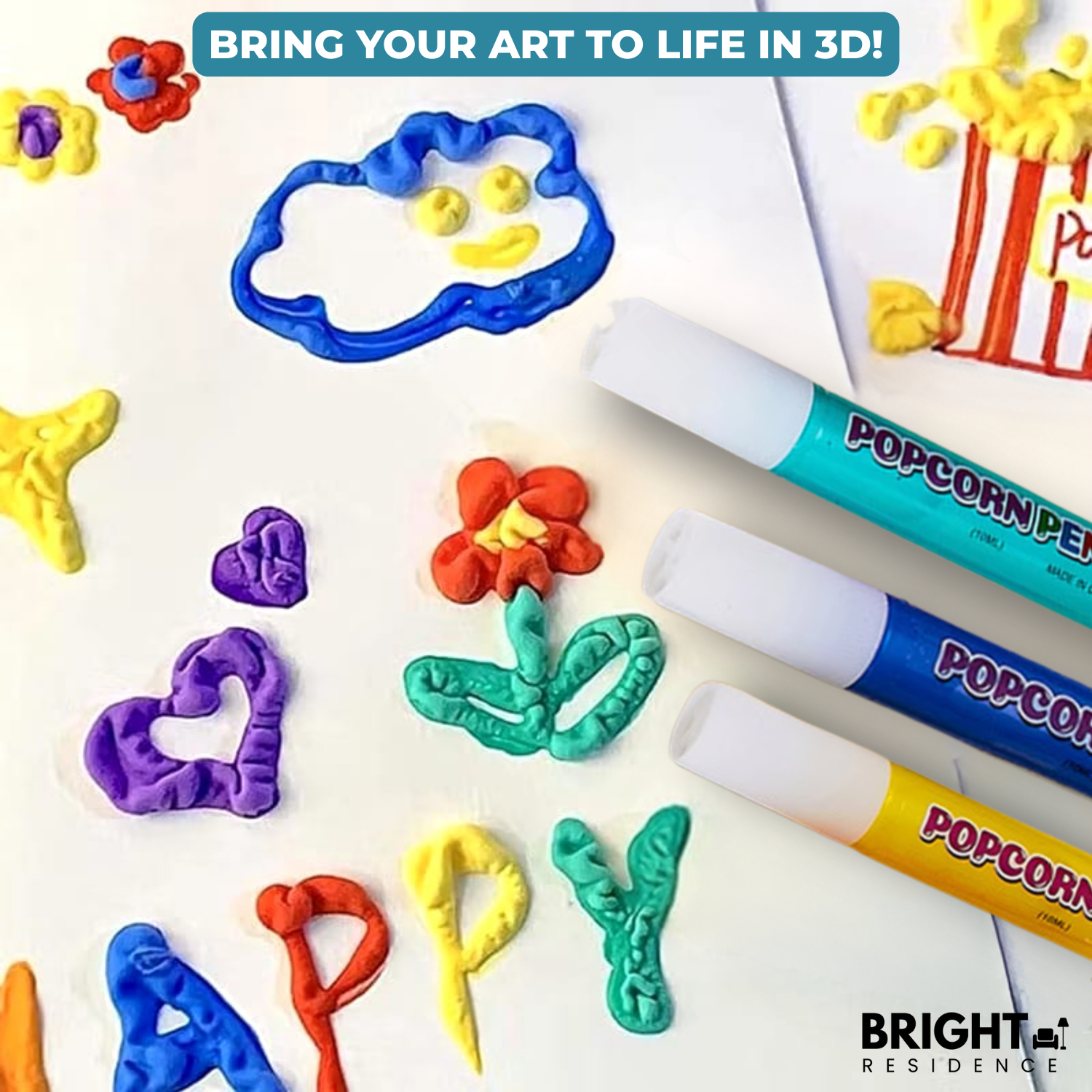 1+1 FREE | PuffyArt - 3D Puffy Paint Pens (12 Colors Set)