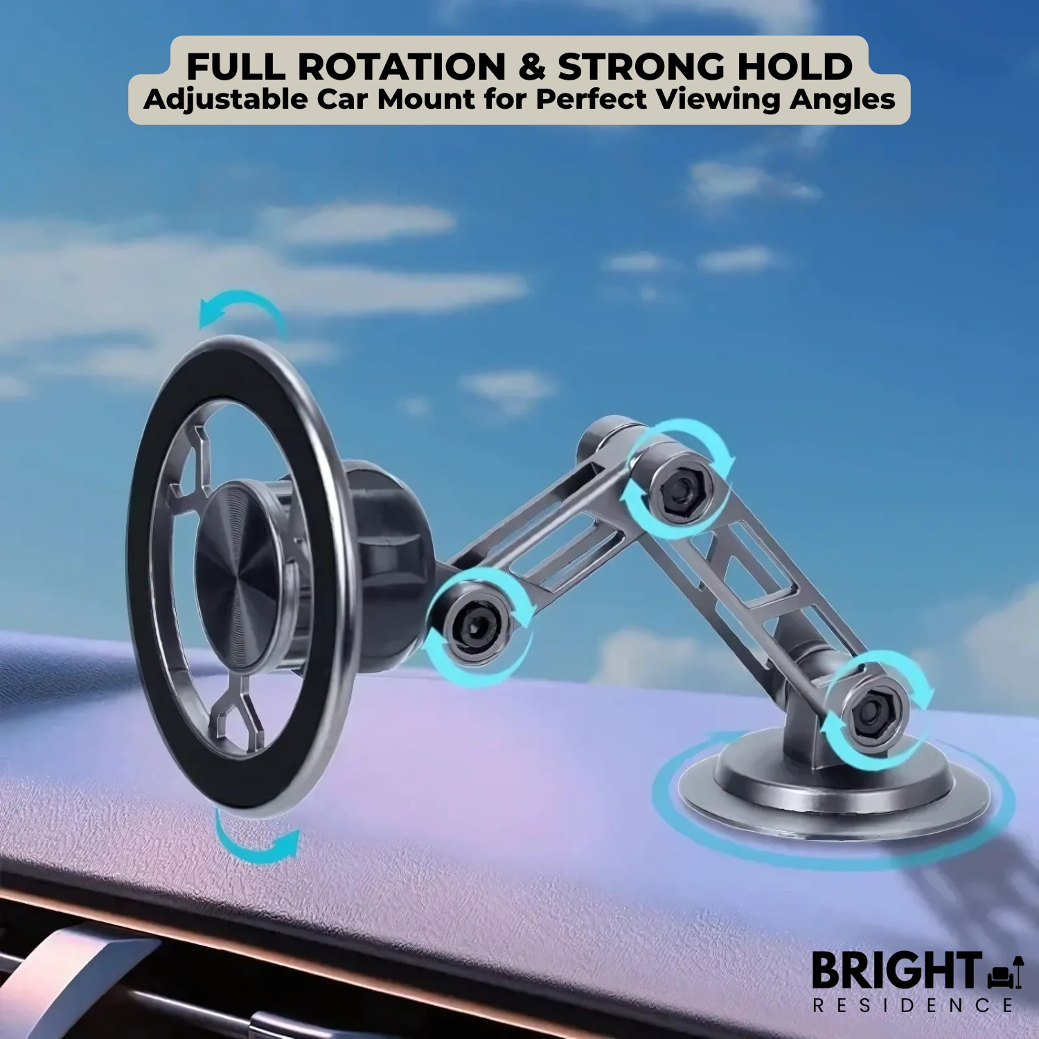 GripMaster – Magnetic Car Phone Mount – One-Second Lock – 360° Rotation