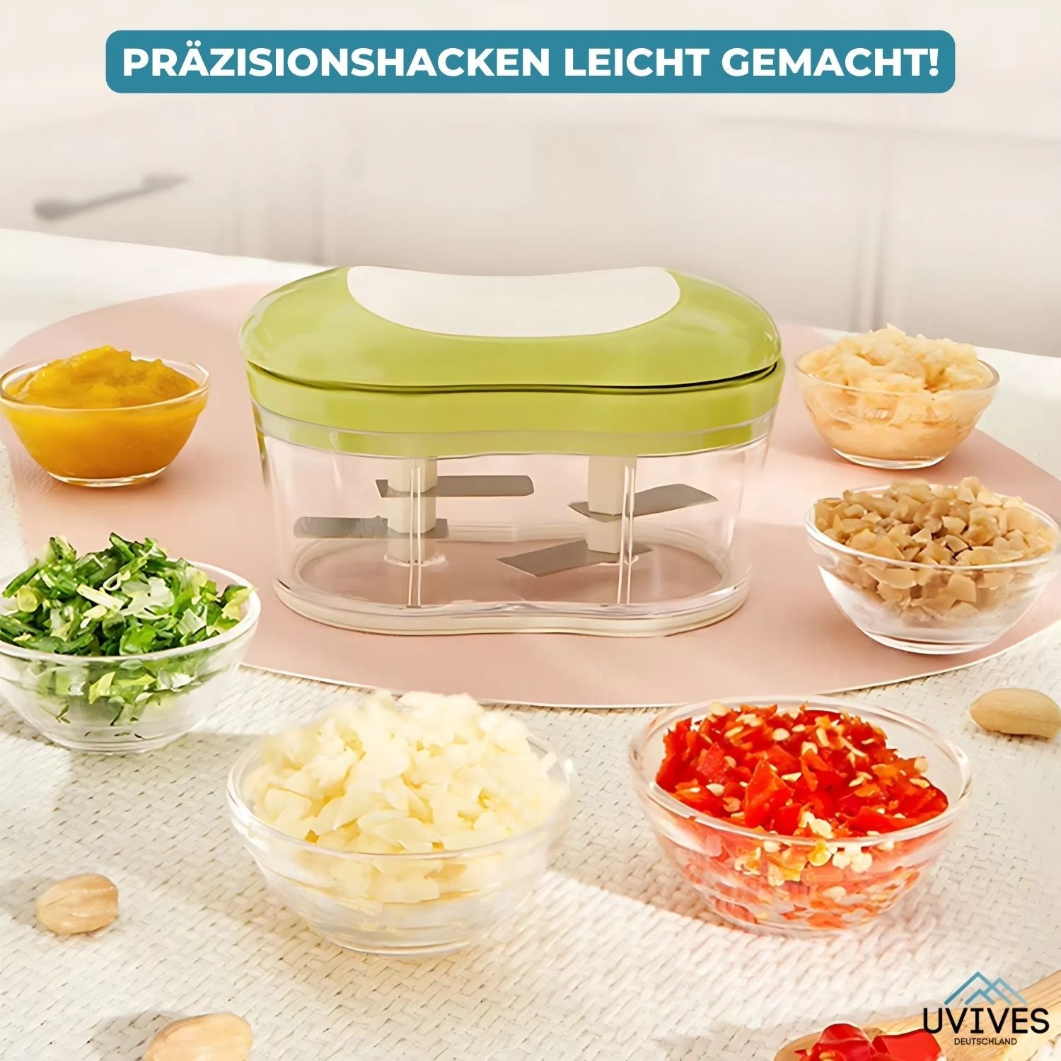 GrindWhiz™ - Hand-operated food chopper and spice maker