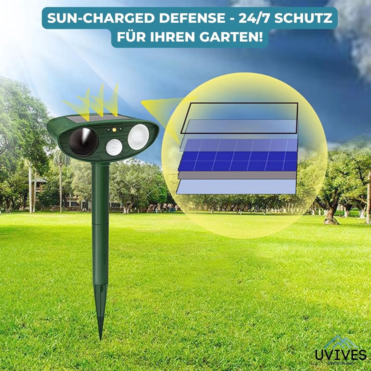 SolarSonic™ - Solar-powered animal repellent with ultrasound