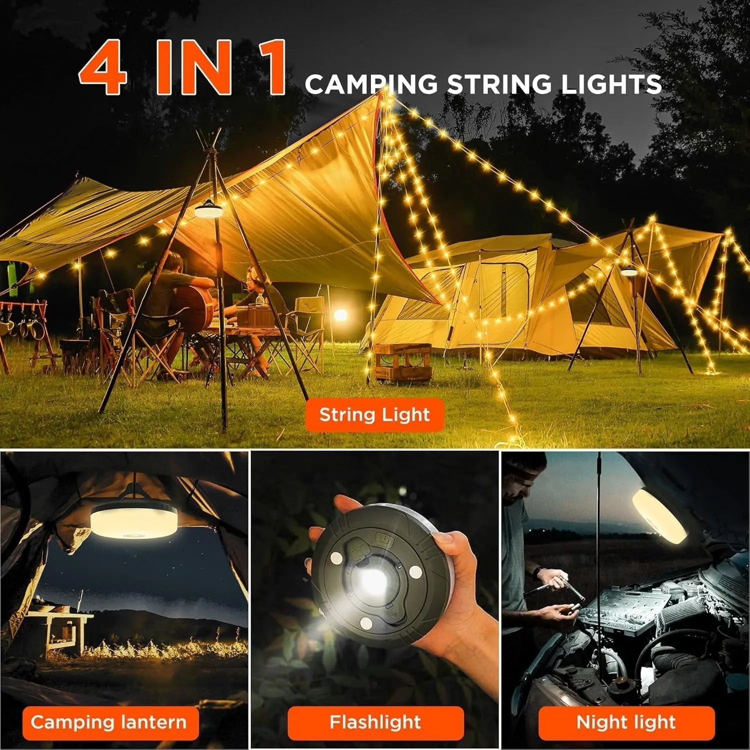 GlowMate Outdoor – 4-in-1 Camping Light for Fun, Function, and Safety
