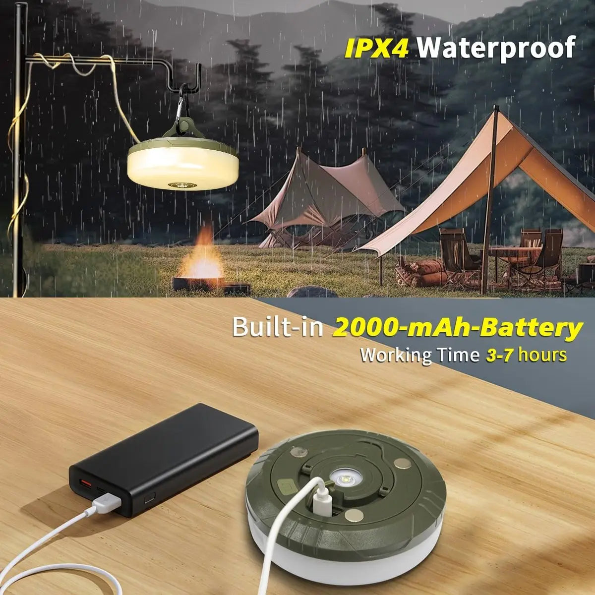 GlowMate Outdoor – 4-in-1 Camping Light for Fun, Function, and Safety