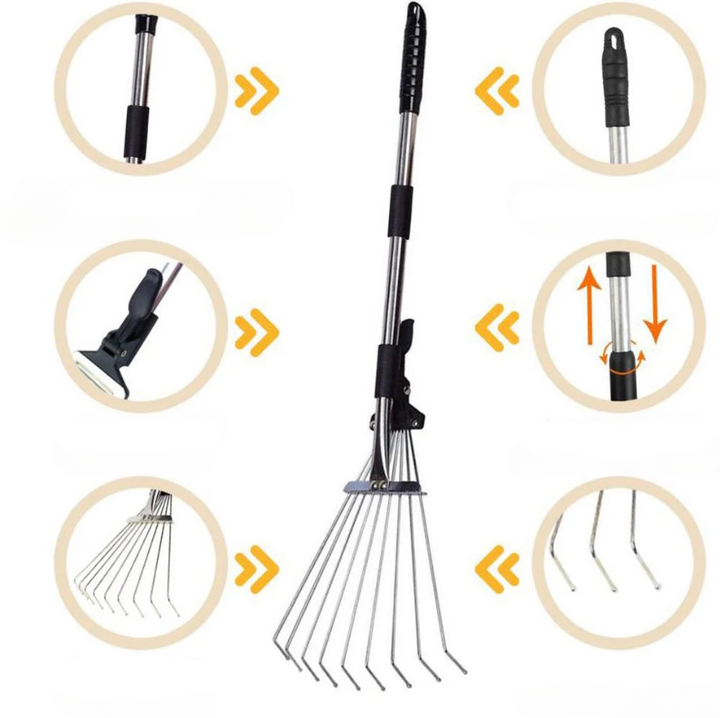 MultiRake™ - Retractable leaf rake