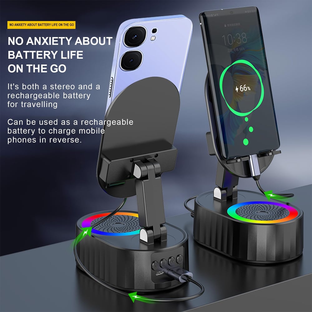InnovaStand – All-in-One Phone Stand with Wireless Speaker & LED Light