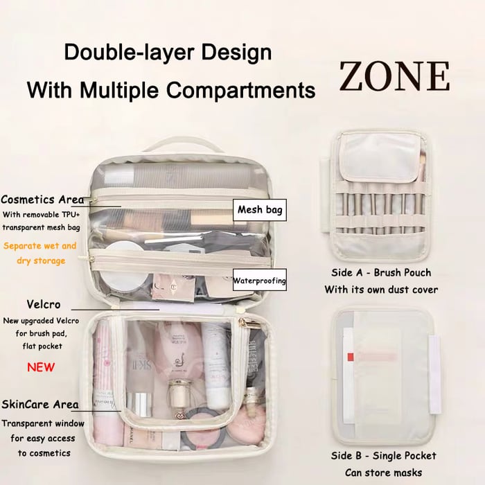GlamiZen – Elegant Cosmetic Organizer for Travel & Home