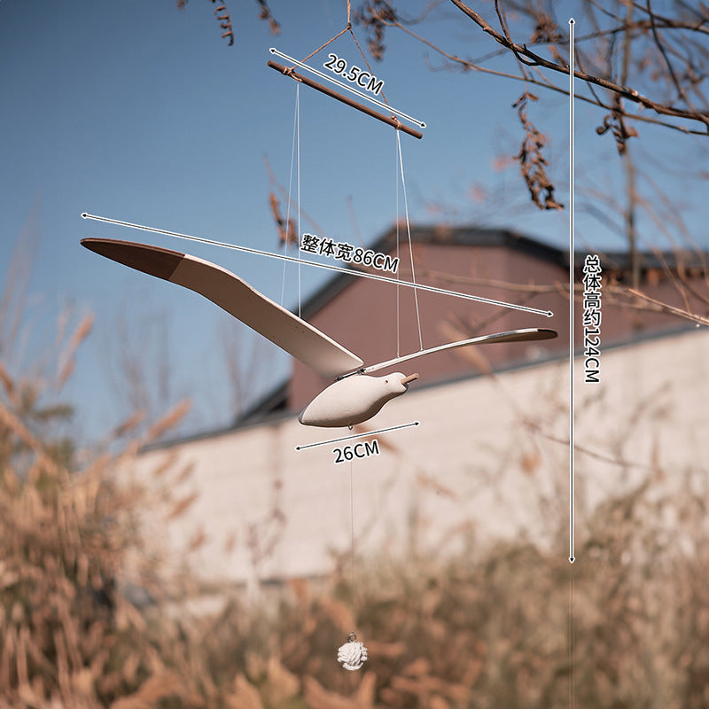 SkyGull™ - Hand-carved seagull with fluttering wings