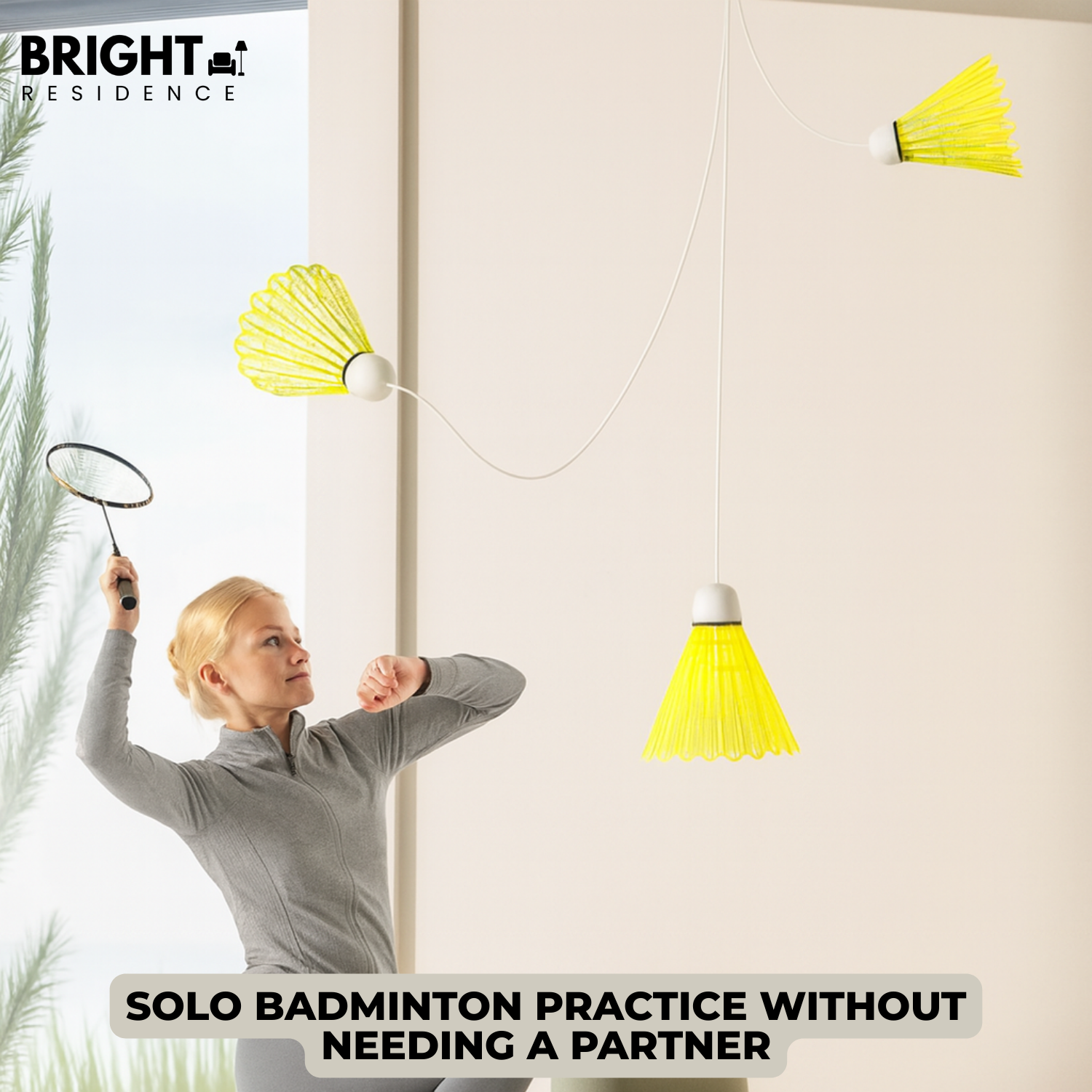2+1 FREE | BounceBird – Solo Badminton Training Made Fun