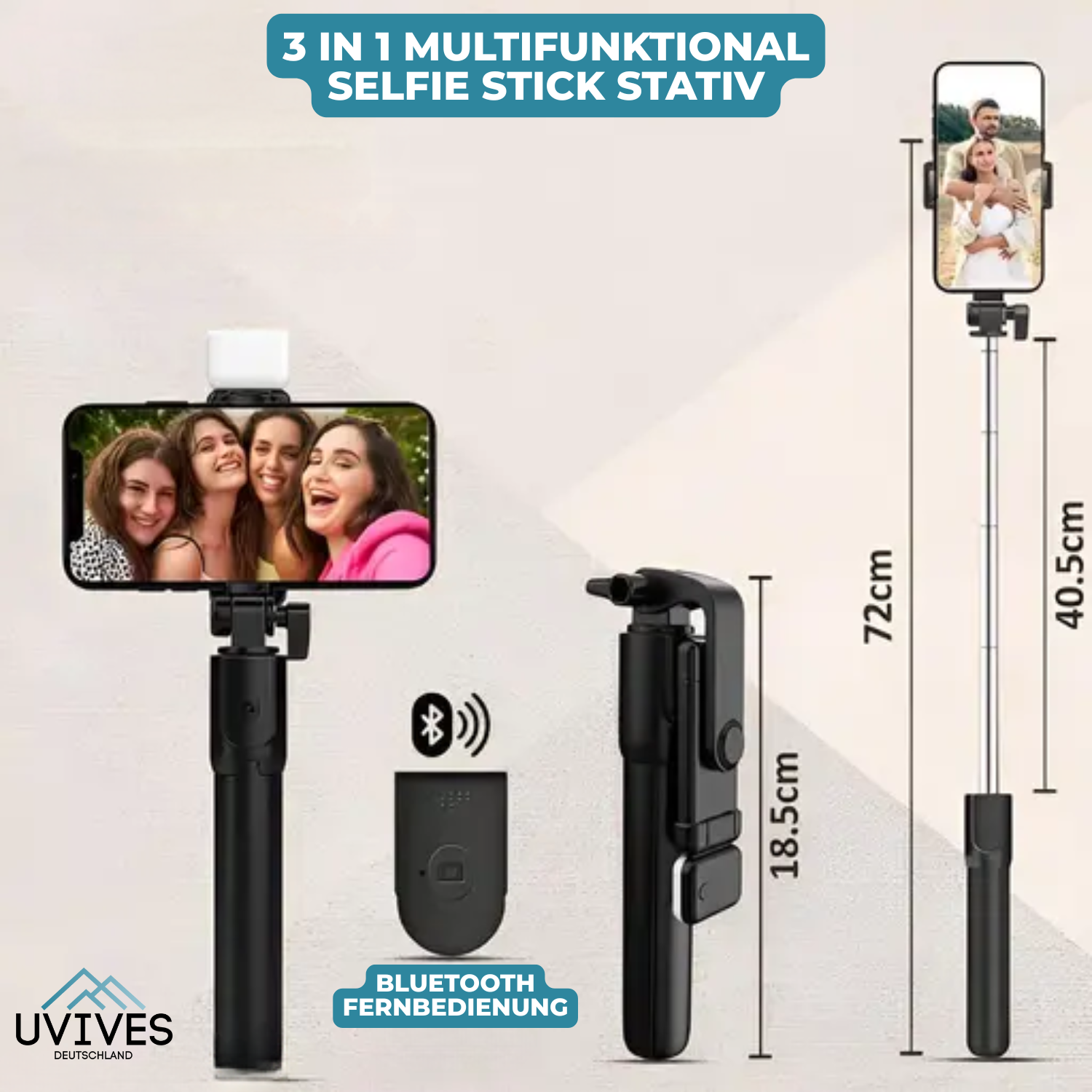 SnapPro – 6-in-1 Bluetooth Selfie Stick for Stunning Photos and Videos