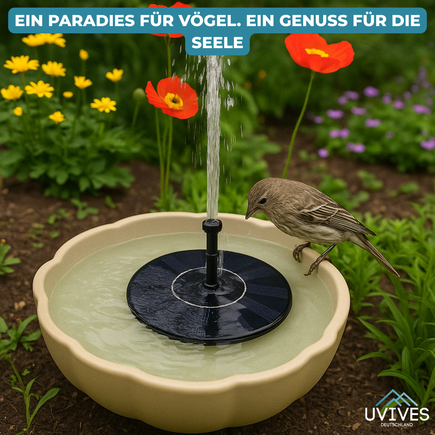 AquaBloom™ - Solar fountain for peace & elegance in the garden