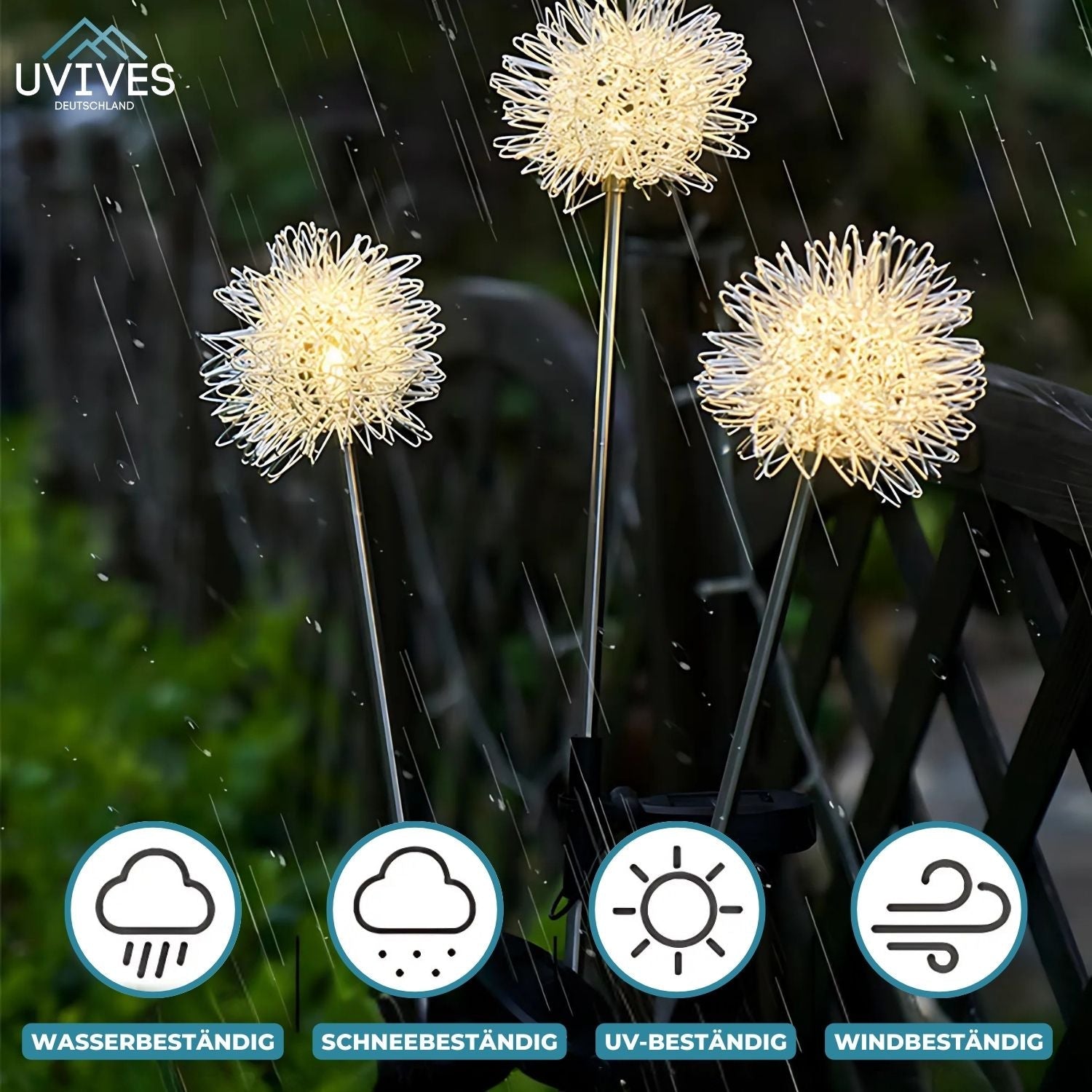 DandeLight™ - Waterproof solar garden light in dandelion design