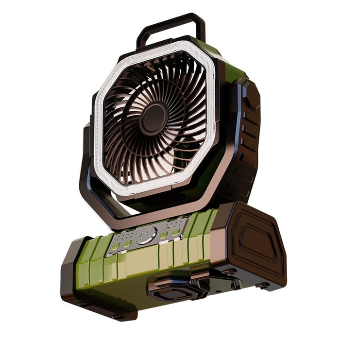 BreezeCamp – The Ultimate 3-in-1 Fan, Light & Power Bank for Outdoor Adventures