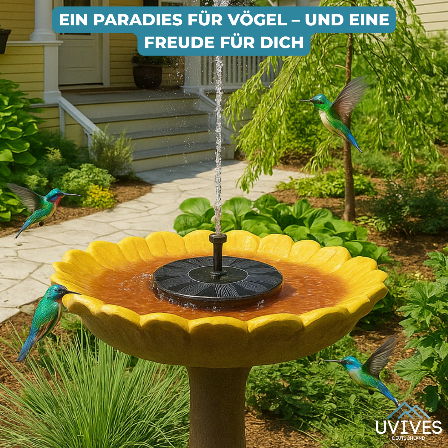 AquaBloom™ - Solar fountain for peace & elegance in the garden
