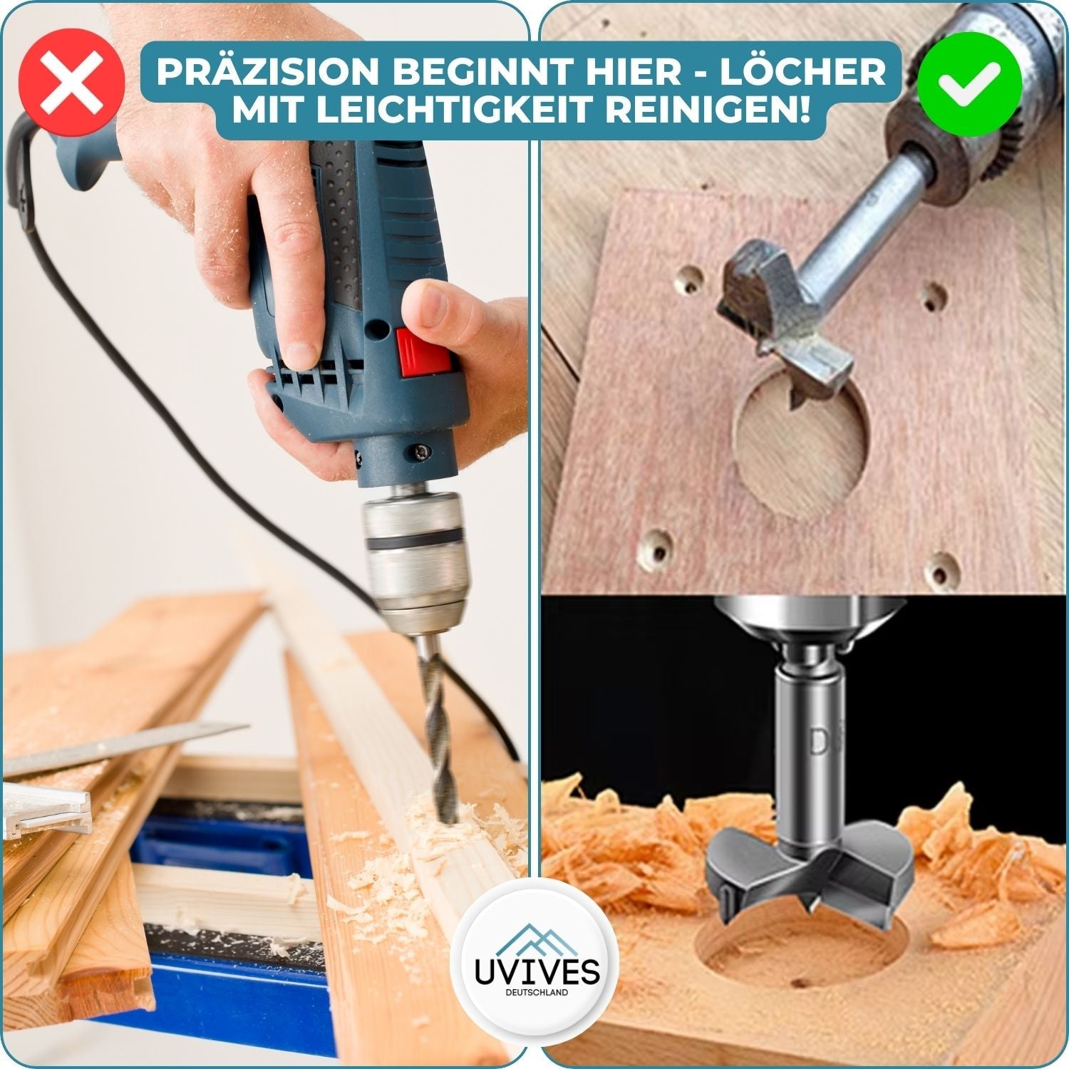 2+3 FREE | BitMaster™ - Forstner bit set for woodworking