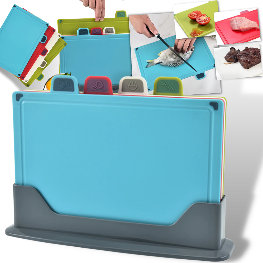 SliceHaven – 4 Cutting Boards for Every Ingredient, Compactly Stored!