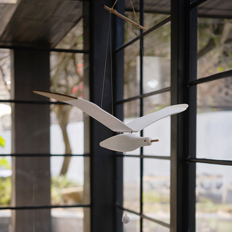 SkyGull™ - Hand-carved seagull with fluttering wings