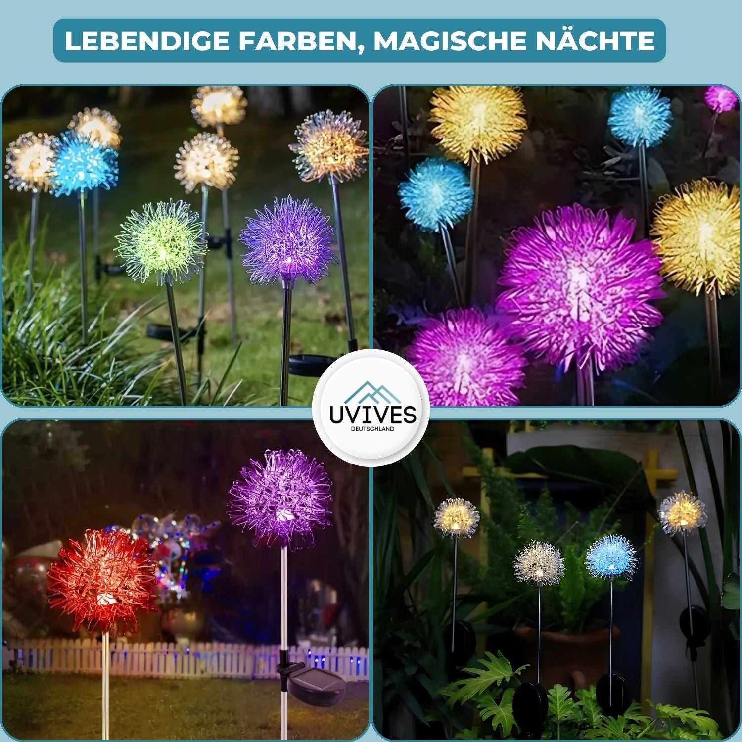DandeLight™ - Waterproof solar garden light in dandelion design