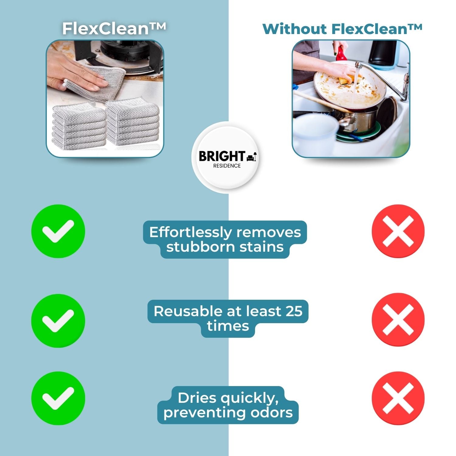 5+5 FREE | FlexClean™ - Multi-purpose wire cloths for stubborn stains