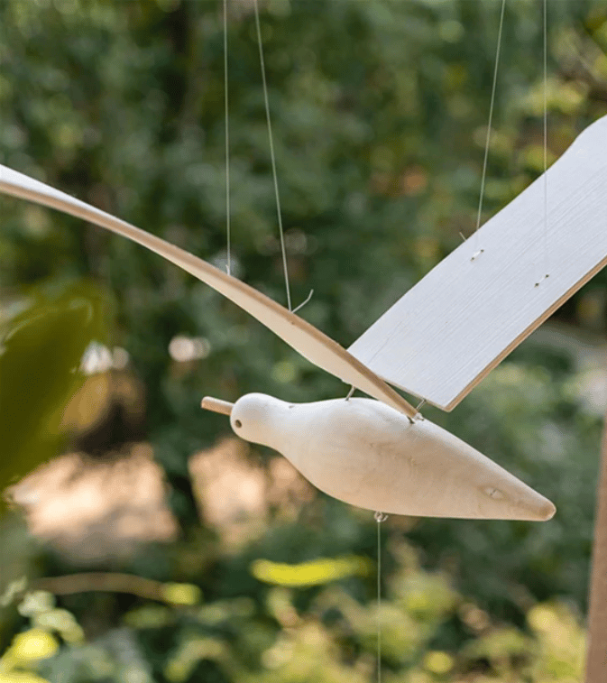 SkyGull™ - Hand-carved seagull with fluttering wings
