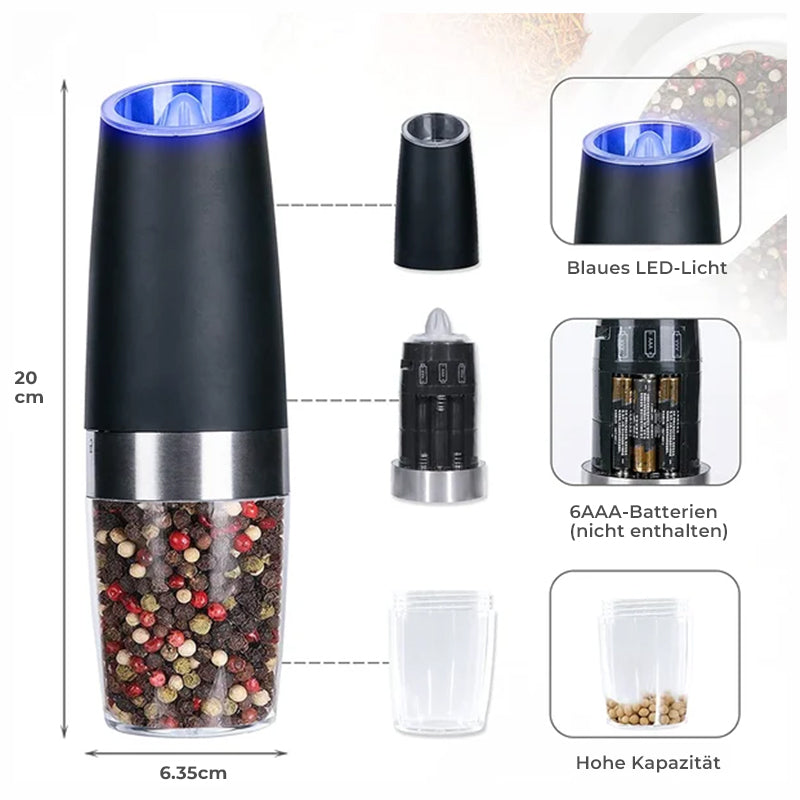 FlavorMagic - Automatic electric gravity induction salt and pepper mill