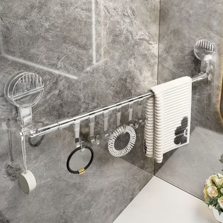 HangRack - Adjustable stainless steel towel rack with suction cups