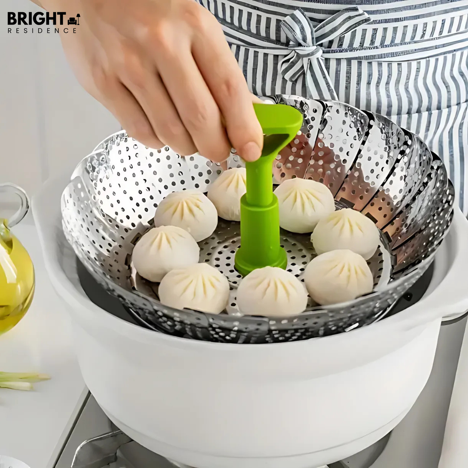 SteamEase™ - Foldable stainless steel steamer insert